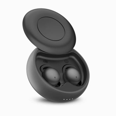 ViSound™ Hush sleep earbuds in a black charging case, with earbuds visible inside the open lid.